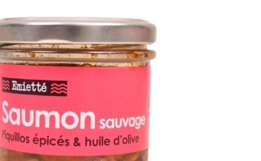 Emietté de saumon sauvage aux piquillos épicés et huile d'olive - L'Atelier du Cuisinier